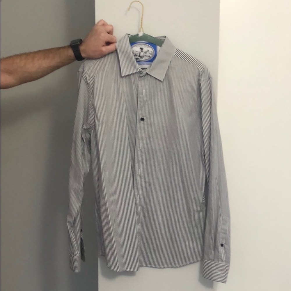 Slate and stone button down